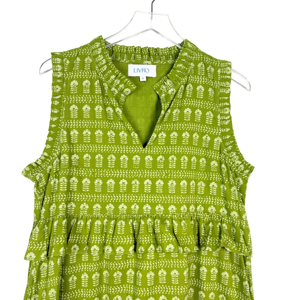 Livro Julie Green Patterned Cotton Ruffle Tiered Maxi Dress Medium - Picture 6 of 16